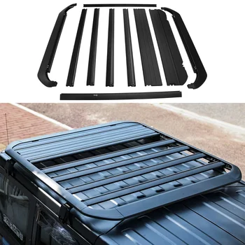 багажник на крышу багажник черный высокопрочный алюминиевый сплав портативный для Jeep Wrangler JK 2007-2017 JL 2018+ JL1270 LantSun