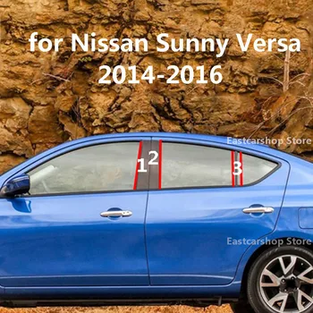 Car B C Стойка Средняя Центральная Колонна PC Оконная Отделка Углеродное Волокно Декоративная Полоса Наклейка Для Nissan Sunny Versa 2016 2015 2014