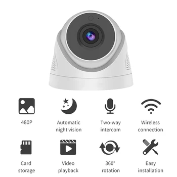 WiFi Беспроводной Дистанционный Монитор Камера Наблюдения Автоматическое Слежение Ночное Видение Охрана Внутренняя Наружная IP-камера Видеорегистратор