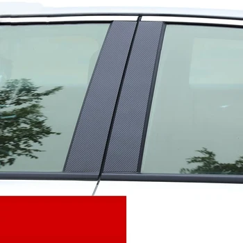 8 шт. Углеродное волокно Черные автомобильные стойки Отделка для Kia Sonet 2021 2022 -2024 Авто Наружные дверные оконные стойки Наклейки Крышка