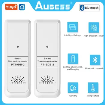 AUBESS Tuya Smart Датчик температуры и влажности Датчик Bluetooth -10-50 °C Диапазон Приложение Удаленный монитор Работа с Alexa Google