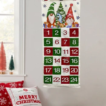 Рождественский безликий старик 24 дня адвент-календарь персонализированный календарь подсчета праздников для двери магазина