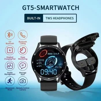 2023 Новая гарнитура X7 Смарт-часы TWS два в одном Беспроводная Bluetooth-двойная гарнитура Вызов Здоровье Кровяное давление Спорт Музыка Смарт-часы