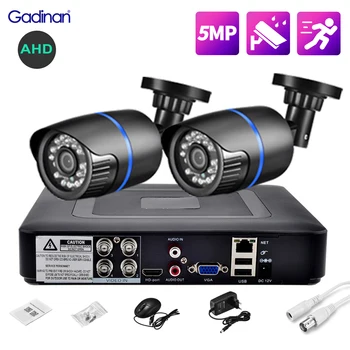 GADINAN 5MP AHD DVR Комплект камеры видеонаблюдения 24 шт. ИК-светодиоды Камера видеонаблюдения Система безопасности IP65 Водонепроницаемая безопасность