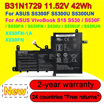 Новый аккумулятор для ноутбука 11,52 В 42 Втч B31N1729 для ASUS VivoBook S15 S530U S530UA S530UN X530FN S5300F S5300U S5300UN 3ICP5/57/81