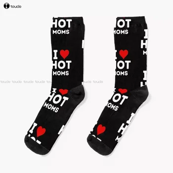Я люблю горячие носки для мам Персонализированные индивидуальные носки унисекс для взрослых подростков и молодежи 360 ° Цифровая печать на заказ Подарочная уличная одежда