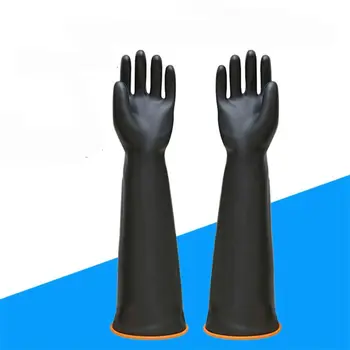 Устойчивые к сильным кислотам и щелочам химически стойкие перчатки Сверхпрочные многоразовые латексные перчатки длинные 17''22''