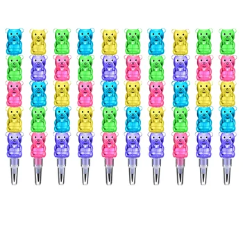 Штабелируемые карандаши Укладчик Сменные карандаши Пластиковые карандаши с медведем в стопке цветных карандашей