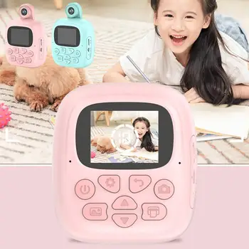  Камера мгновенной фотопечати для детей Термопринтер этикеток Цифровая игрушечная камера для ребенка Девочка Подарок на день рождения A4Q9