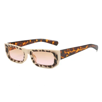  Мужские и женские современные солнцезащитные очки индивидуальность полосатое пятно маленькая квадратная оправа мода новые уличные очки