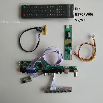 TV TV56 LCD LED RF VGA AV USB Плата контроллера Комплект карты DIY Для монитора B170PW06 V2 / B170PW06 V3 1440 * 900