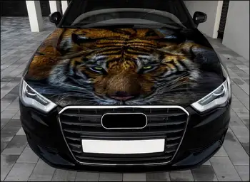 Tiger Car Hood Wrap Полноцветная виниловая наклейка Predator