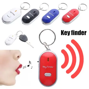 Mini Smart Брелок для ключей Pet Tracker Датчики свистка Light Torch Locator Tracker Sound Control Alarm Keyfinder Светодиодный свисток Key Finder