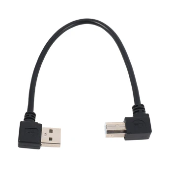 Левый угловой USB 2.0 A Штекерный к левому угловому B Штекерный 90-градусный кабель сканера принтера 20 см