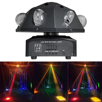 Светодиодный красочный вихрь RGBW 4в1 вращающаяся движущаяся голова диско световой шаблон + лазер DMX профессиональный диджейский клуб вечеринок Рождественское шоу