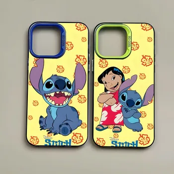 Disney Cartoon Stitch Чехол для телефона Цветной матовый цветной серебристый чехол для телефона SAMSUNG S 24 23 20 30 20 NOTE Ultra PLUS FE Пара