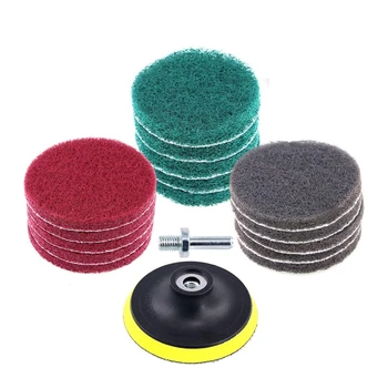 16 шт. 4-дюймовая дрель Power Brush Tile Scrubber Tile Cleaning Pad Cleaning Kit с 4-дюймовым держателем дисковой подушки 3 различной жесткости