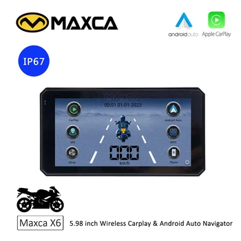 Maxca X6 Moto Wireless CarPlay Android Авто Мультимедийный навигатор IP67 Водонепроницаемый