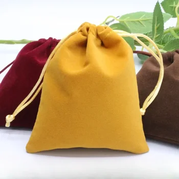 Утолщенная фланелевая сумка на шнурке Сумка для ювелирных изделий Деревянная упаковка для бусин мобильная сумка на шнурке