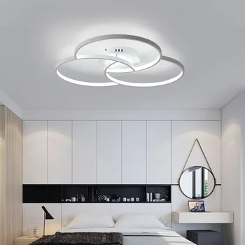 Светодиодная потолочная лампа для современной спальни, столовой, гостиной, светодиодный потолочный светильник, скандинавское домашнее освещение, потолочные светильники, белый, черный