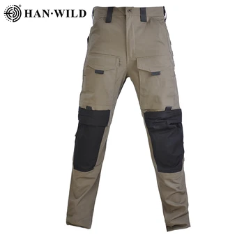 HAN WILD Тактические брюки Армейские камуфляжные штаны Военные боевые брюки Мужчины Страйкбол Сафари Охота Тренировочная одежда Износостойкая