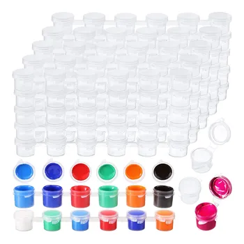 100 полосок 600 горшков пустые полоски для краски Чашка для краски Прозрачные пластиковые контейнеры для хранения Принадлежности для рукоделия для рисования (3 мл/ 0,1 унции)
