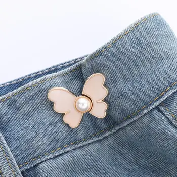 бабочка джинсы пуговицы на талии пряжка стильная многоцветная съемная застежка на кнопке брюки булавка DIY аксессуары для одежды