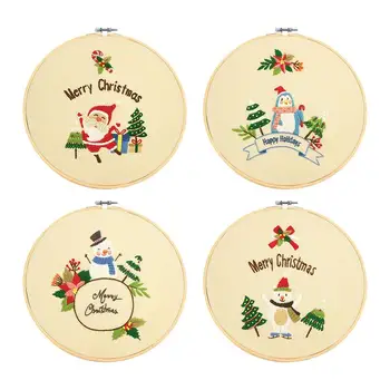 Рождественский штампованный набор ручной вышивки крестом Многоразовый штампованный набор для вышивки крестом для друзей Семейные энтузиасты вышивки крестом