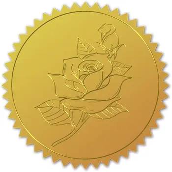 100 шт. Золотые фольгированные сертификатные печати Розовые тисненые золотые сертификатные печати 50 мм Круглые самоклеящиеся тисненые наклейки для свадьбы