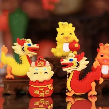 Дракон Новый год Резиновая кукла Кулон Китайский стиль Декоративный Весенний Фестиваль Кулон Традиционный с кисточкой Новогодний орнамент