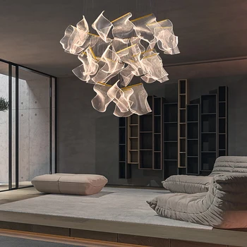  Причудливый современный акриловый регулируемый бумажный подвесной светильник подвесной светильник люстра для гостиной спальни фойе