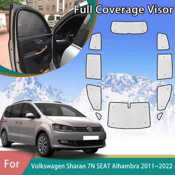 Автомобильный солнцезащитный козырек с полным покрытием для Volkswagen VW Sharan MK2 7N SEAT Alhambra 2011~2022 Защита от ультрафиолета Автоаксессуары Оконный козырек