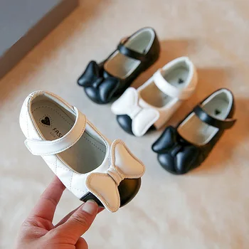 Girls Princess Mary Janes Shoes 2022 Summer Toddler Girls Shoes Fashion Kids Японские простые черные туфли с бантом