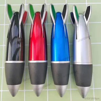 Creative 4 в 1 Цветная ракета Шариковая ручка 1,0 мм Наконечник Офис Школа Письмо Подпись Шариковые ручки Канцелярские принадлежности Черный Синий Красный Зеленый
