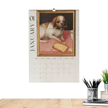 Календарь Funny Dog на 2024 год Календарь Ugly Dog на 2024 год Стена на январь 2024 года С декабря Забавный настенный арт Шутка Юмор Подарок Календарь розыгрышей 12