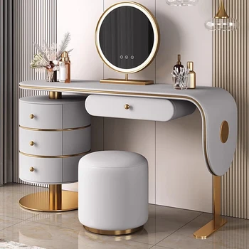  Зеркала для хранения Туалетный столик Женские светлые шкафы для спальни Туалетный столик Угловой макияж Comoda Pra Quarto Гостиничная мебель