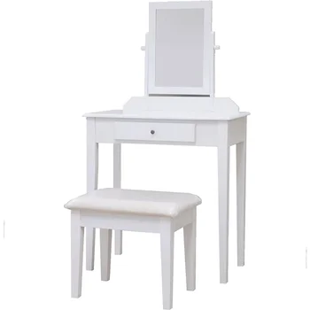  Туалетный столик с табуретом и зеркалом Мебель без фрахта Туалетный столик для макияжа с зеркалом Комод Спальня Главная