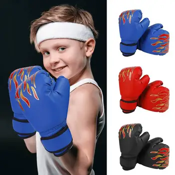 1 пара профессиональных боксерских тренировочных боевых перчаток PU Кожа Дети Дышащая Перчатка для тренировок по тайскому каратэ Вентилируемая ладонь