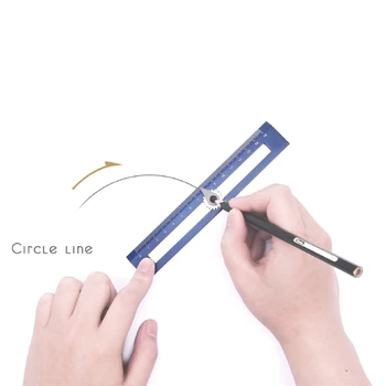 Цветной многофункциональный инструмент для рисования круга 2 в 1 Циркуль DIY Геометрический инструмент для рисования Линейка компаса для школы Офис Дом