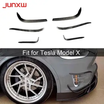  Углеродное волокно Багажник Бампер Canards Air Vent Trim Stripes Декоративные наклейки на крышку для Tesla Model X 2016-2018