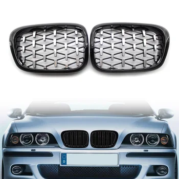 Автомобильная верхняя сетчатая решетка для BMW E39 5Series 520i 525i 535i 540i M5 1999-2003 Diamond Meteor Последний стиль ABS Передняя решетка радиатора