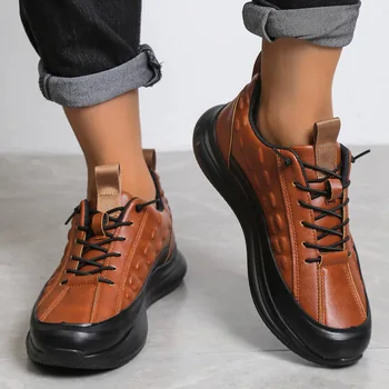 Plus Размер 38-48 Новая мода Мужские кроссовки Мода Смешанные цвета Плоские кроссовки на шнуровке Мужские повседневные удобные туфли на платформе для мужчин
