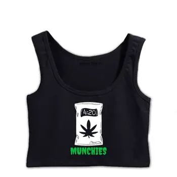 Munchies Funny 420 Weeds Stoner Укороченный топ с графическим принтом