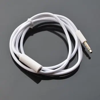 1 м 4-полюсный универсальный штекер m / f прочный белый шнур наушники наушники аудио удлинитель кабель стерео адаптер