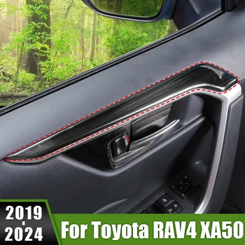 Для Toyota RAV4 XA50 2019 2020 2021 2022 2023 2024 RAV 4 Гибридная нержавеющая автомобильная дверная подлокотник рамка планка декоративная накладка