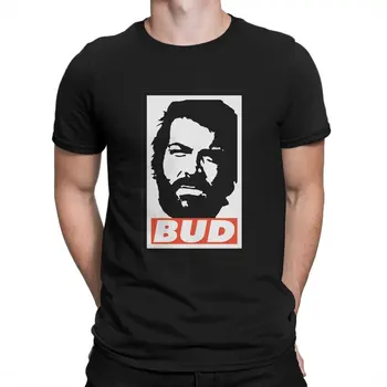 Юмористические футболки Bud для мужчин Хлопковая футболка с круглым воротником Bud Spencer And Terence Hill Футболка с коротким рукавом 4XL 5XL Одежда