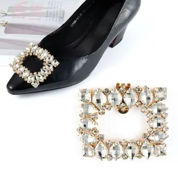 Украшения для обуви невесты Зажим Аксессуары для обуви Горный хрусталь Свадебные блестящие зажимы для обуви Съемная пряжка на высоком каблуке