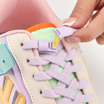 Магнитная пряжка Шнурки Разноцветные замки Шнурки без завязок Эластичный шнурок для спортивной обуви Safty Ленивые шнурки для детей Взрослый
