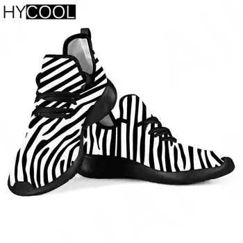 HYCOOL Винтажная унисекс Сетка Воздушная спортивная обувь Зебра с рисунком печати Кроссовки для тренажерного зала для женщин и мужчин Удобные Zapatillas 2020