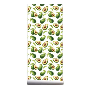 Самоклеящиеся обои из плодов авокадо Зеленые листья Контактная бумага Отслаивание и палка Покрытие шкафа Наклейка на стену ванной комнаты спальни